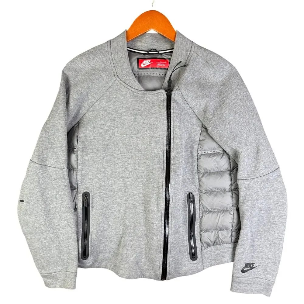 Nike Tech Sportswear NSW Aeroloft‎ 800 Down Tech Fleece Jacket Gray Womens Large